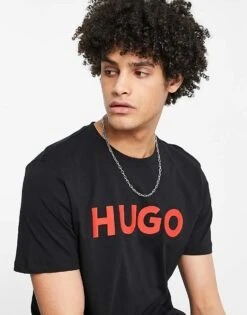 Hugo Red Hugo Dulivio Logo T-shirt With Red Logo In Black For Men 8 Hugo Red Hugo Dulivio Logo T-shirt With Red Logo In Black For Men -Hugoro Store 201898015 4