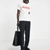 Hugo Red Hugo Dulivio Logo T-shirt With Red Logo In White For Men