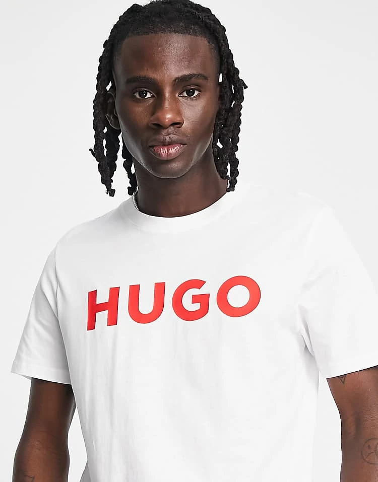Hugo Red Hugo Dulivio Logo T-shirt With Red Logo In White For Men 2 Hugo Red Hugo Dulivio Logo T-shirt With Red Logo In White For Men - Image 2