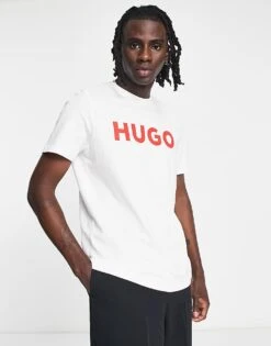 Hugo Red Hugo Dulivio Logo T-shirt With Red Logo In White For Men 7 Hugo Red Hugo Dulivio Logo T-shirt With Red Logo In White For Men -Hugoro Store 201898238 3