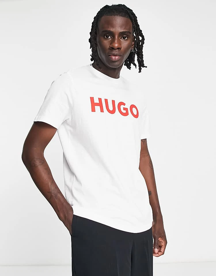 Hugo Red Hugo Dulivio Logo T-shirt With Red Logo In White For Men 3 Hugo Red Hugo Dulivio Logo T-shirt With Red Logo In White For Men - Image 3