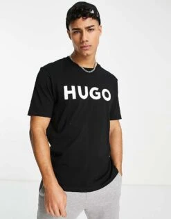 Hugo Red Hugo Dulivio Logo T-shirt In Black For Men