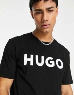Hugo Red Hugo Dulivio Logo T-shirt In Black For Men 7 Hugo Red Hugo Dulivio Logo T-shirt In Black For Men -Hugoro Store 201898317 3