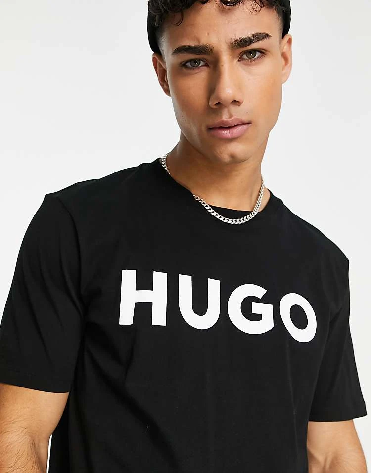 Hugo Red Hugo Dulivio Logo T-shirt In Black For Men 3 Hugo Red Hugo Dulivio Logo T-shirt In Black For Men - Image 3