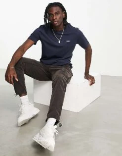 Hugo Red Hugo Dero Small Logo T-shirt In Navy For Men -Hugoro Store 201898483 4