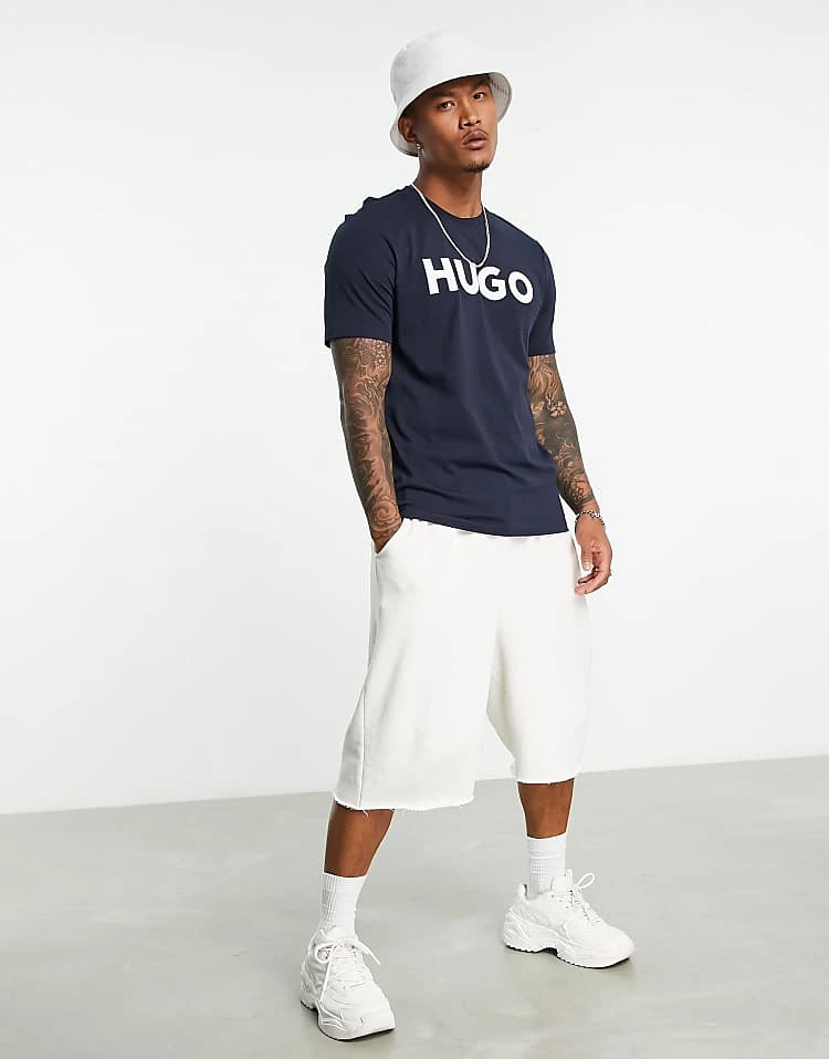 Hugo Red Hugo Dulivio Logo T-shirt In Navy For Men 4 Hugo Red Hugo Dulivio Logo T-shirt In Navy For Men - Image 4