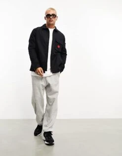 Hugo Red HUGO Emmond Zip Thru Shirt In Black For Men -Hugoro Store 204842547 4