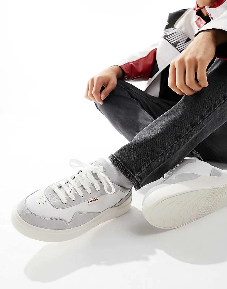 Hugo Red HUGO Blake Tenn Trainers In White For Men Open White 1 Hugo Red HUGO Blake Tenn Trainers In White For Men Open White