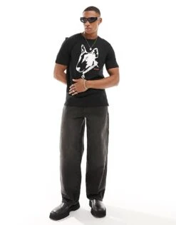 Hugo Red HUGO Dammock Dog Print T-shirt In Black For Men -Hugoro Store 205427302 4