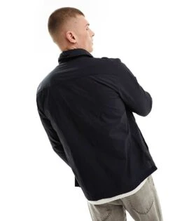 Hugo Red HUGO Emmond Zip Thru Overshirt In Black For Men -Hugoro Store 205427312 4