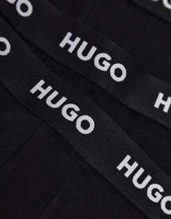 Hugo Red Hugo Bodywear 3 Pack Trunks In Black With Logo Waistband For Men -Hugoro Store 205545261 4