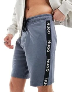 Hugo Red Hugo Bodywear Sports Logo Shorts In Blue For Men