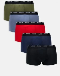 Hugo Red Hugo Bodywear 5 Pack Trunk In Blue For Men