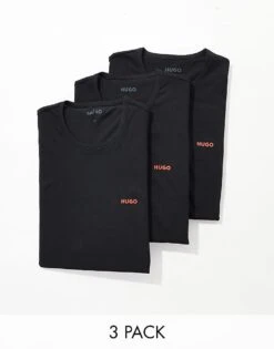 Hugo Red Hugo Bodywear Triplet Pack T-shirt In Black For Men -Hugoro Store 205674286 1 black 1