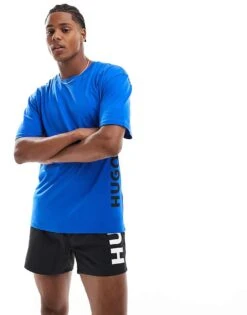 Hugo Red Hugo Relaxed T-shirt In Grey Blue For Men