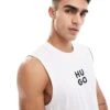 Hugo Red Hugo Beach Tank Top In White For Men