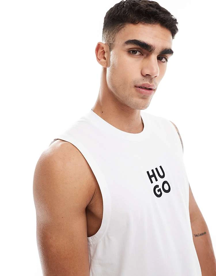 Hugo Red Hugo Beach Tank Top In White For Men 1 Hugo Red Hugo Beach Tank Top In White For Men
