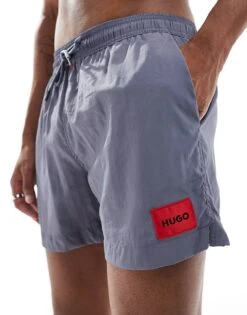 Hugo Red Hugo Dominica Swim Short In Grey Blue For Men -Hugoro Store 205688746 2