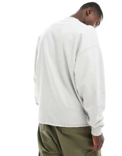 HUGO BLUE Relaxed Sweatshirt In Grey Marle For Men Open Grey 8 HUGO BLUE Relaxed Sweatshirt In Grey Marle For Men Open Grey -Hugoro Store 205860626 4