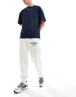 HUGO BLUE Relaxed Joggers In White For Men Open White