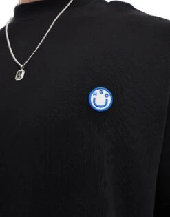 HUGO BLUE Relaxed Graphic Sweatshirt In Black For Men -Hugoro Store 205860966 4