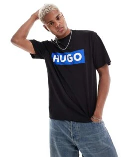 HUGO BLUE Relaxed Logo Tee In Black For Men -Hugoro Store 205860995 1 black 1