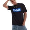 HUGO BLUE Relaxed Logo Tee In Black For Men