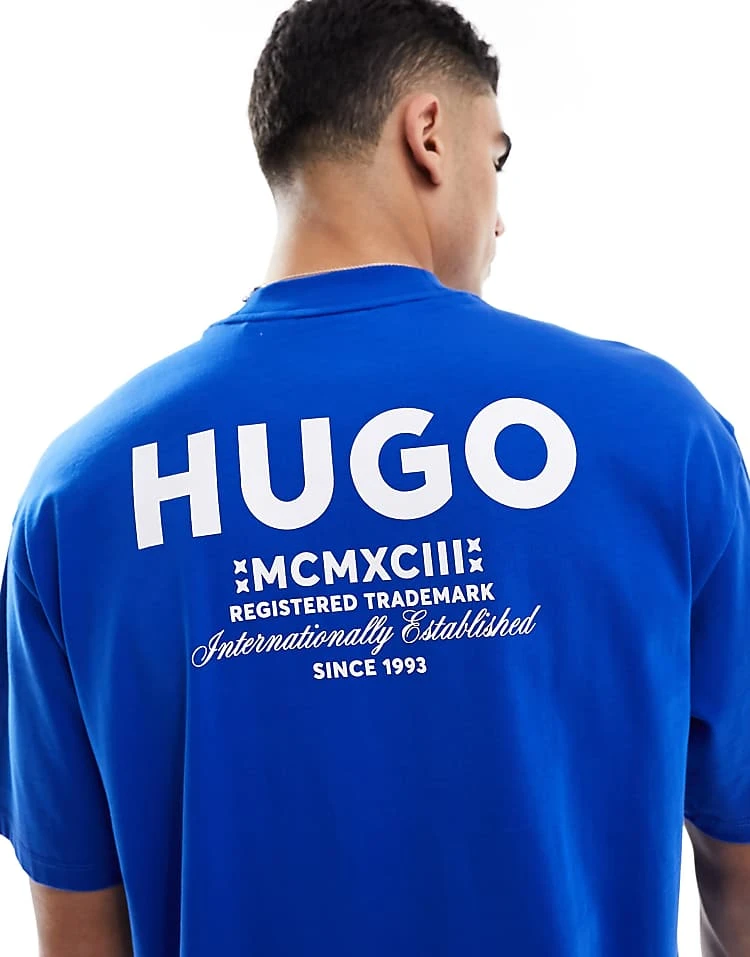 HUGO BLUE Oversized T-shirt In Blue For Men Open Blue 5 HUGO BLUE Oversized T-shirt In Blue For Men Open Blue - Image 5