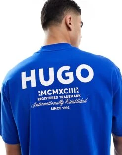 HUGO BLUE Oversized T-shirt In Blue For Men Open Blue