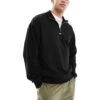 HUGO BLUE Quarter Zip Sweat In Black For Men