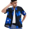 HUGO BLUE Floral Shirt In Black For Men