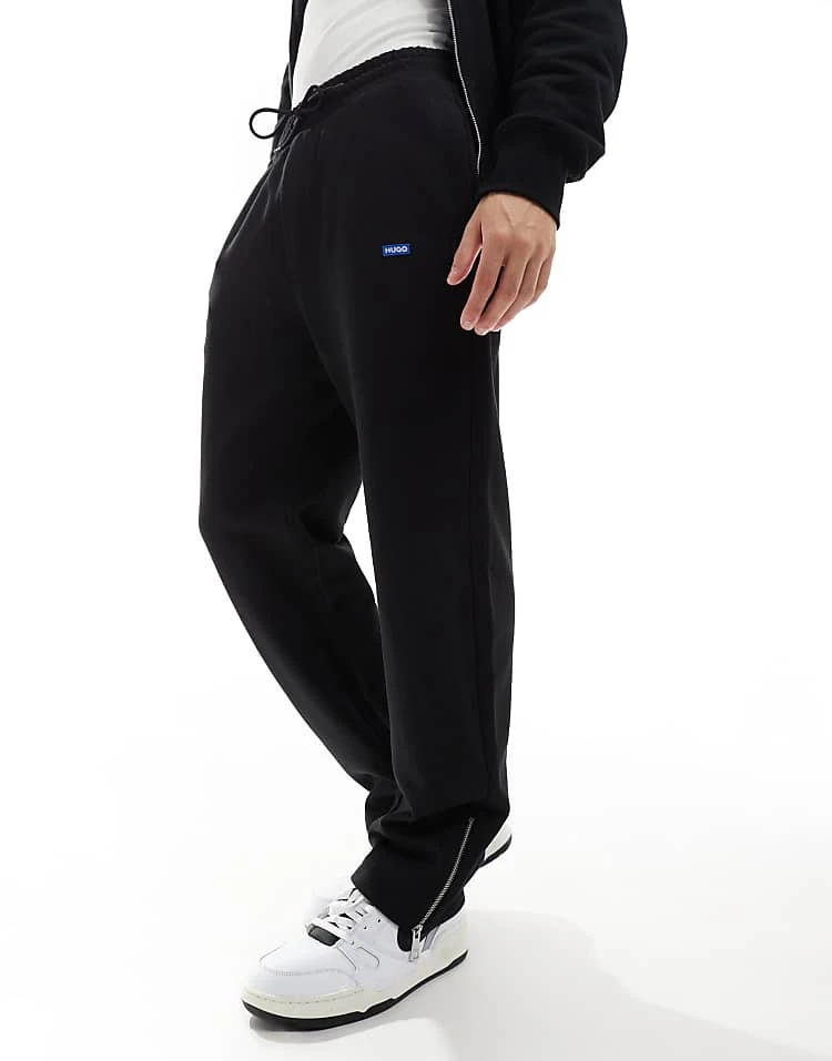 HUGO BLUE Straight Joggers In Black For Men 6 HUGO BLUE Straight Joggers In Black For Men - Image 6