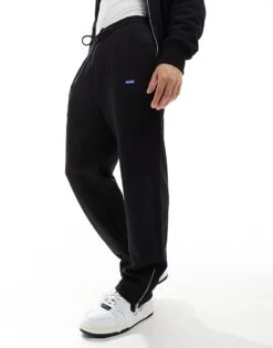 HUGO BLUE Straight Joggers In Black For Men