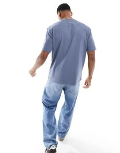 HUGO RED Dapolino Tonal Logo T-shirt In Blue For Men Open Blue -Hugoro Store 205936808 4