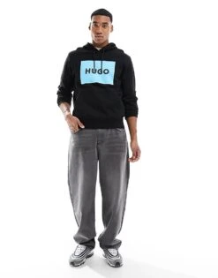 HUGO RED Duratschi Hoodie In Black For Men -Hugoro Store 205936809 4