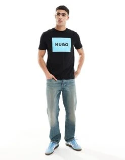 HUGO RED Dulive Logo T-shirt In Black For Men -Hugoro Store 205936827 3