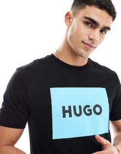 HUGO RED Dulive Logo T-shirt In Black For Men -Hugoro Store 205936827 4