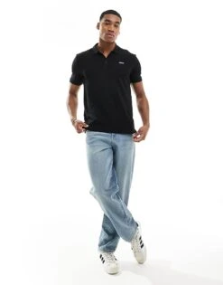 HUGO RED Donos Polo Shirt In Black For Men -Hugoro Store 205936859 3