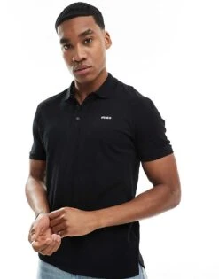 HUGO RED Donos Polo Shirt In Black For Men -Hugoro Store 205936859 4