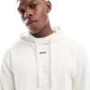 HUGO RED Dapo Logo Hoodie In White For Men Open White