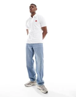 HUGO RED Dereso Polo Shirt In White For Men -Hugoro Store 205936963 3