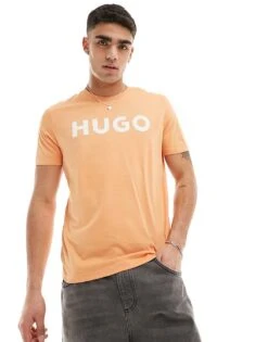 HUGO RED Dulivio Logo T-shirt In Orange For Men Medium Orange 9 HUGO RED Dulivio Logo T-shirt In Orange For Men Medium Orange -Hugoro Store 205937081 1 mediumorange 1