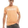 HUGO RED Dulivio Logo T-shirt In Orange For Men Medium Orange