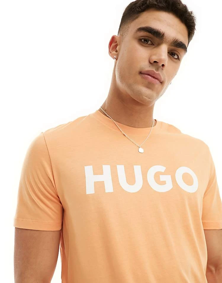 HUGO RED Dulivio Logo T-shirt In Orange For Men Medium Orange 2 HUGO RED Dulivio Logo T-shirt In Orange For Men Medium Orange - Image 2
