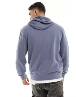 HUGO RED Dapo Logo Hoodie In Navy For Men Open Blue -Hugoro Store 205937118 4