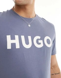 HUGO RED Dulivio Logo T-shirt In Navy For Men Open Blue -Hugoro Store 205937142 3