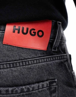 HUGO RED 340 Straight Jeans In Washed Black For Men Grey -Hugoro Store 205937167 3