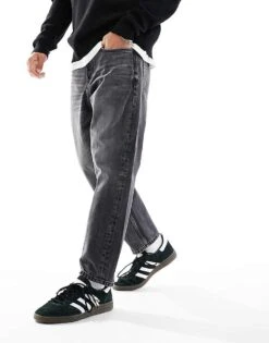 HUGO RED 340 Straight Jeans In Washed Black For Men Grey -Hugoro Store 205937167 4