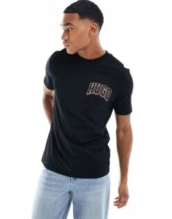 HUGO RED Dasko Logo T-shirt In Black For Men