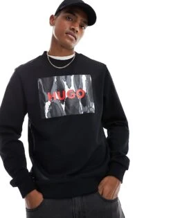 HUGO RED Duragol Logo Sweatshirt In Black For Men
